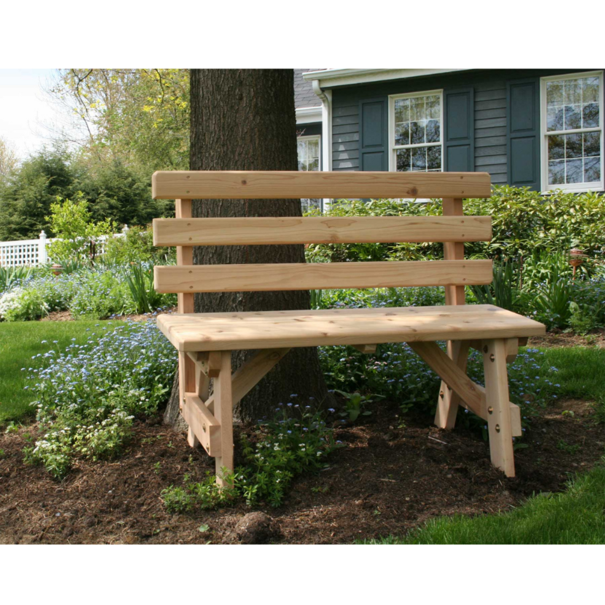Creekvine Designs Cedar Backed Bench - WRFBB4-2CVD