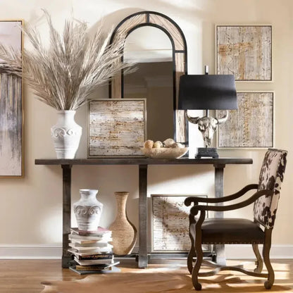 Crestview Collection Alpine 76" x 17" x 39" Transitional Wood Console Table In Ebony Finish - CVFNR797