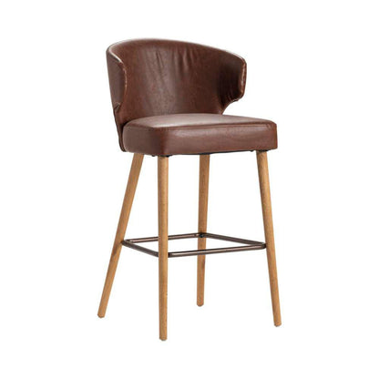 Crestview Collection Auburn 22" x 22" x 40" Traditional Faux Leather And Wood Bar Stool - CVFZR5134