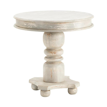 Crestview Collection Castleberry 30" x 30" x 30" Rustic Wood Accent Table In Weathered Gray Finish - CVFNR892