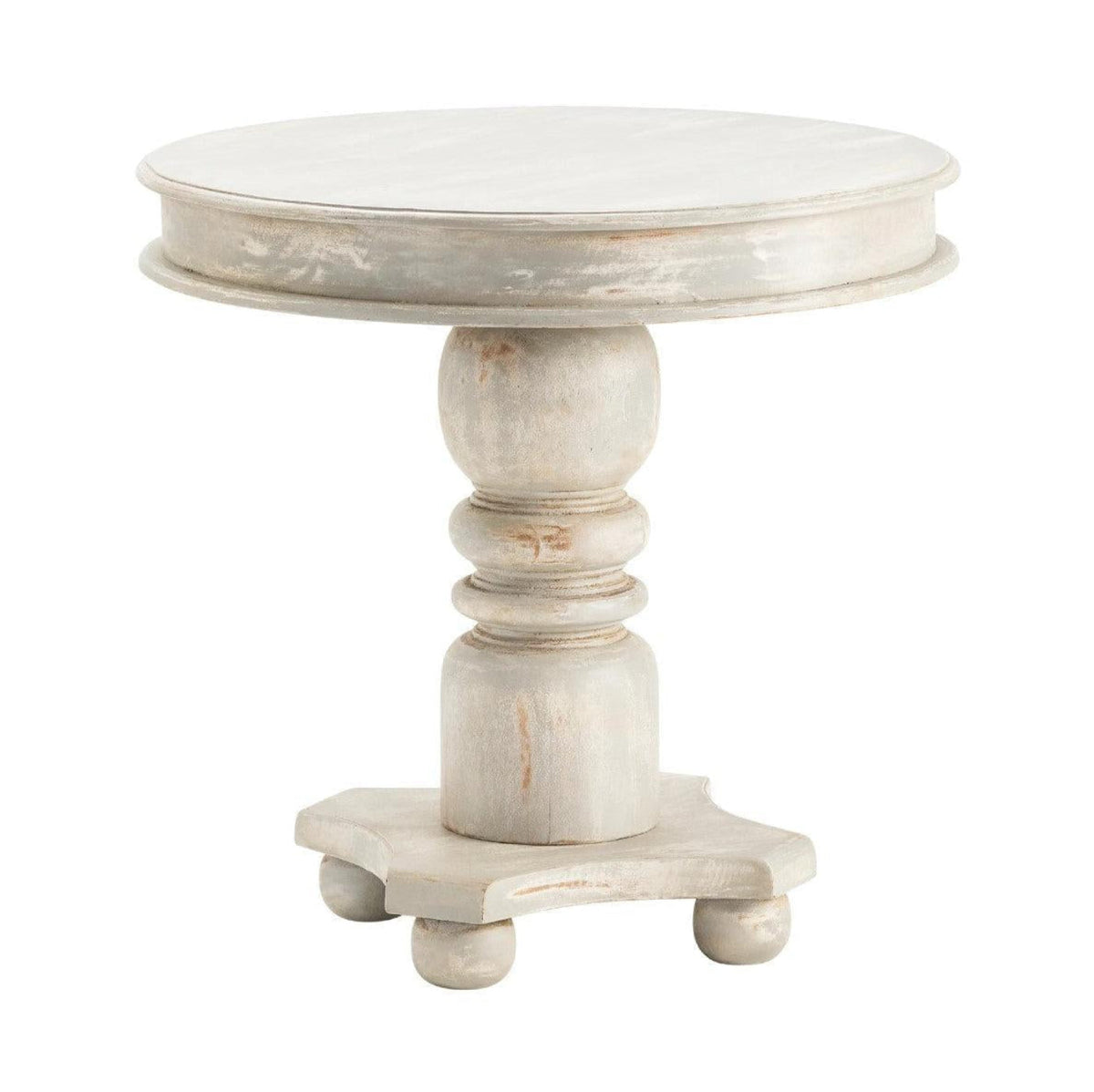 Crestview Collection Castleberry 30" x 30" x 30" Rustic Wood Accent Table In Weathered Gray Finish - CVFNR892