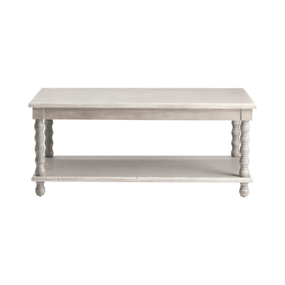 Crestview Collection Pembroke 48" x 26" x 21" Ocassional Wood Turned Leg Rectangle Cocktail Table - CVFZR3527