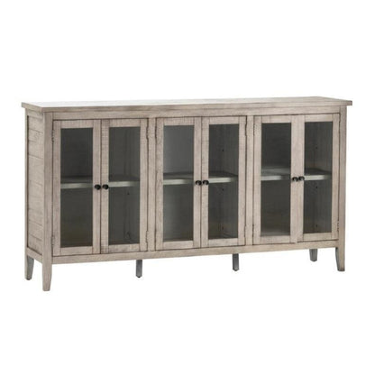 Crestview Collection Pembroke 79" x 18" x 42" 6-Door Traditional Wood Tall Plantation Recycled Pine Sideboard In Hudson Finish - CVFVR8112