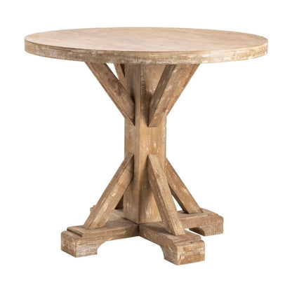 Crestview Collection Sonoma 36" x 36" x 31" Rustic Wood Large Accent Table In Light Brown Finish - CVFZR4527