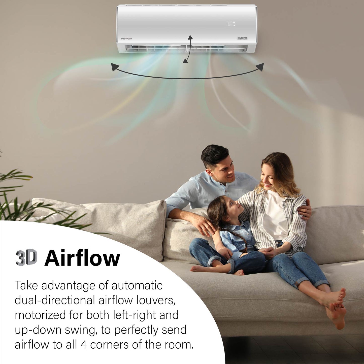 Pioneer® Diamante Essenza™ 11,500 BTU 17 SEER2 115V High-Wall Ductless Mini-Split Air Conditioner Inverter Heat Pump with 16 Ft. Kit