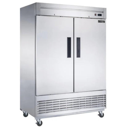 Dukers D55F 55" Two Solid Door Bottom Mount Reach-In Freezer 40.74 Cu. Ft. - D55F
