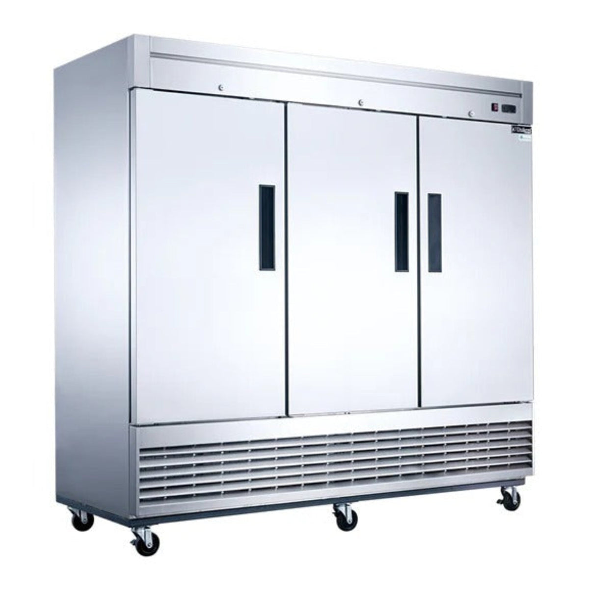 Dukers D83F 83" Three Solid Door Bottom Mount Reach-In Freezer 64.8 Cu. Ft. - D83F