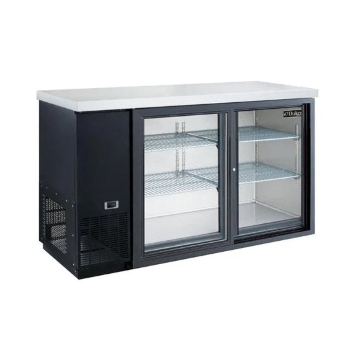Dukers DBB60-S2 60" Two Sliding Door Back Bar Cooler 15.2 Cu. Ft. - DBB60-S2