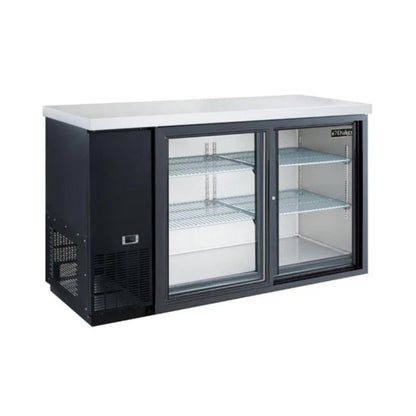 Dukers DBB60-S2 60" Two Sliding Door Back Bar Cooler 15.2 Cu. Ft. - DBB60-S2