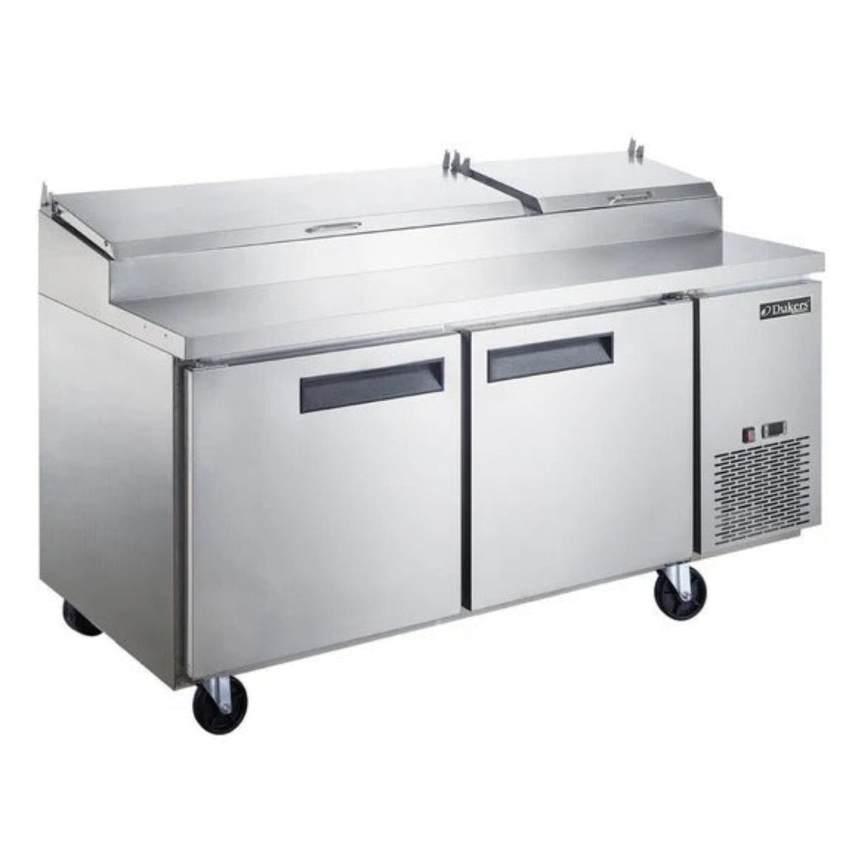 Dukers DPP90 90" 12 Pan Pizza Prep Table Refrigerator 24.89 Cu. Ft. - DPP90