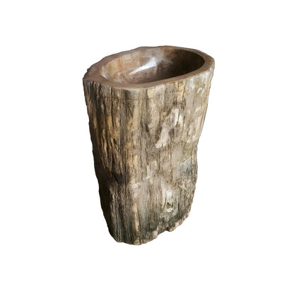 Eden Bath Natural Stone Pedestal Sink - Petrified Wood - EB_S033PW-P