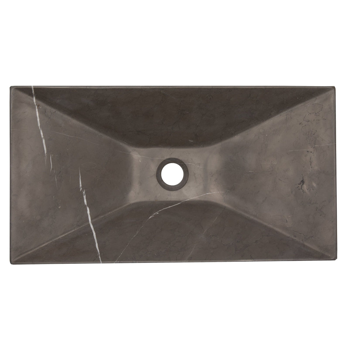 Eden Bath Ultra Modern Rectangular Vessel Sink in Honed Pietra Grey Marble - EB_S055PI-H