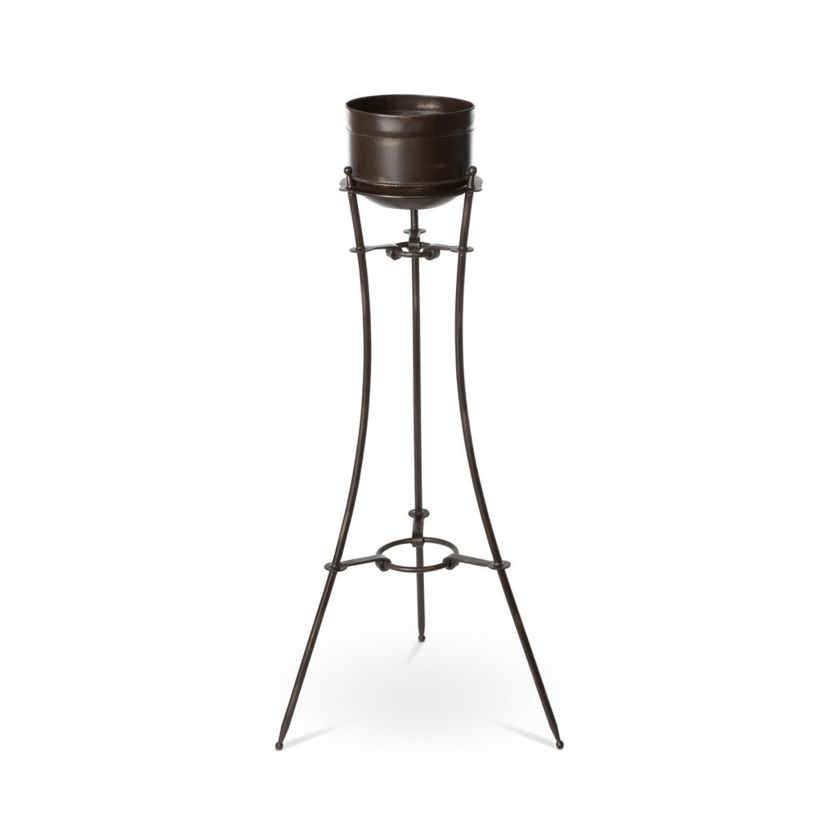 Park Hill Collection Lodge Portal Metal Stand and Pot, Tall - ECM20155