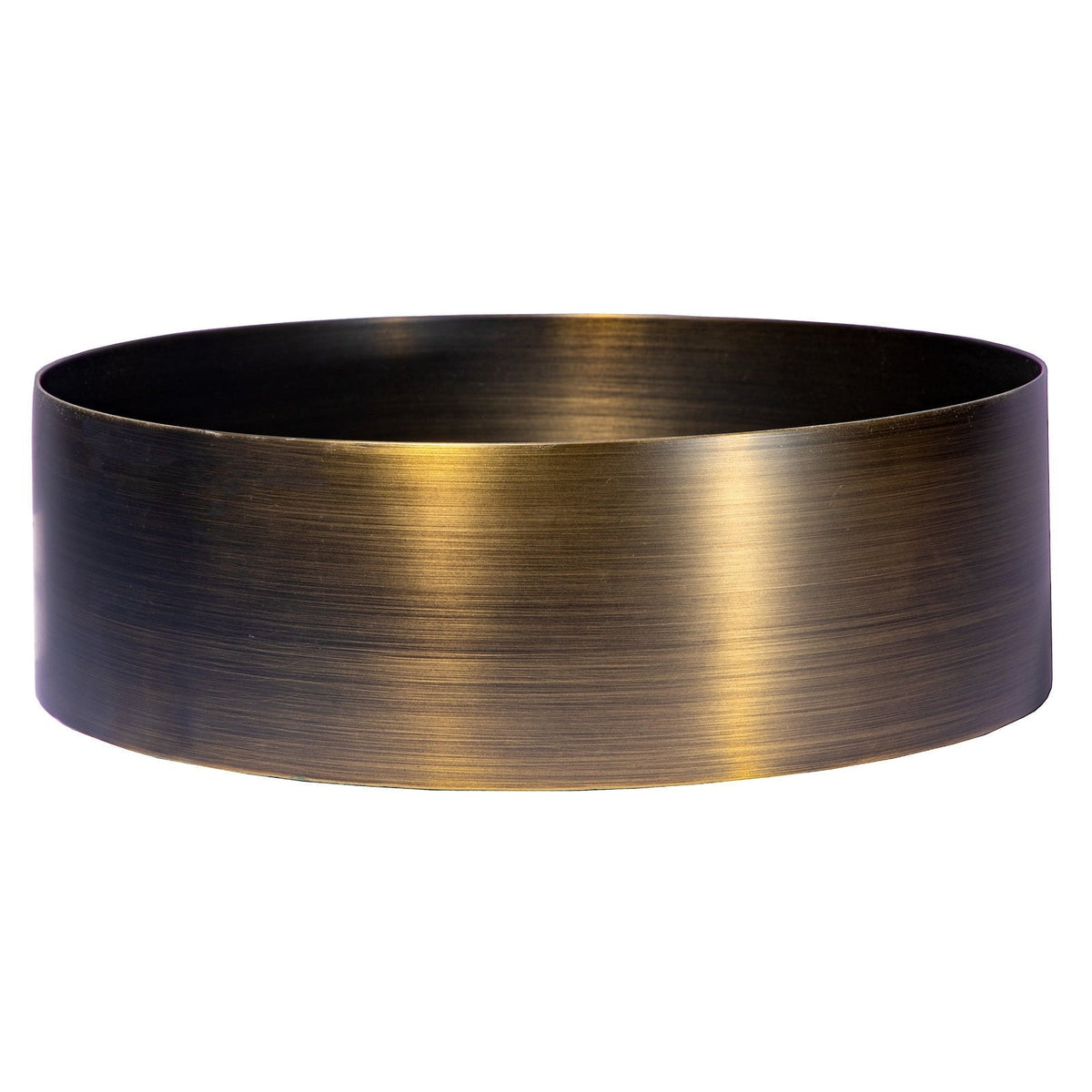 Eden Bath 15" Round Stainless Steel Bathroom Vessel Sink with Drain in Antique Gold - EB_SS001AT