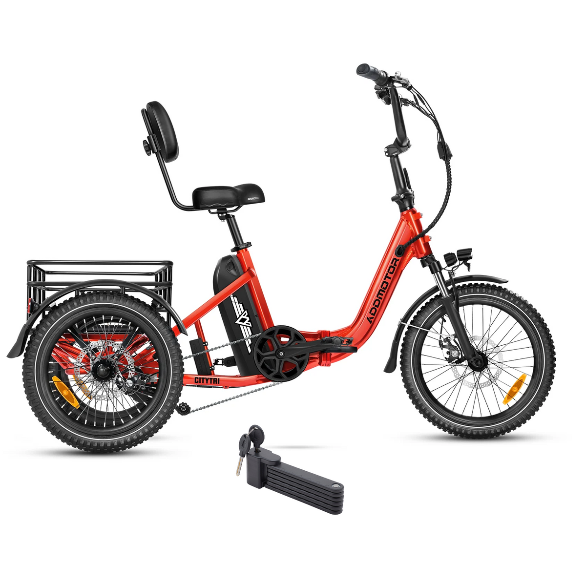 Addmotor 750W 48V CITYTRI E-310 Trike Electric Bike - EB-ADD-E310S-RED