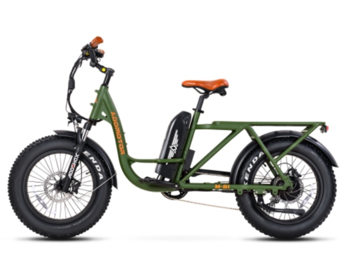 Addmotor 750W M-81 Step-Thru Cargo Electric Bike - EB-AM-M81-BLK