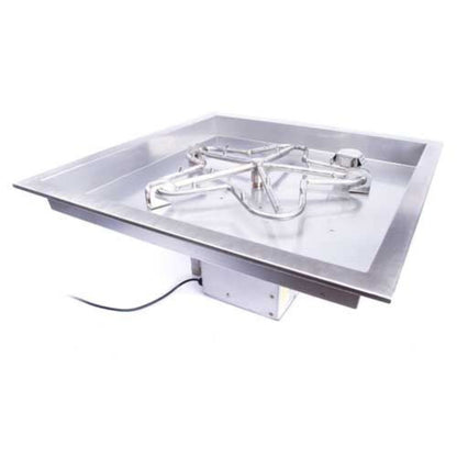 HPC 36″ Square Drop In Pan Torpedo Burner Electronic Ignition System - TOR-36FSSEI-SQBL-120VAC-NG