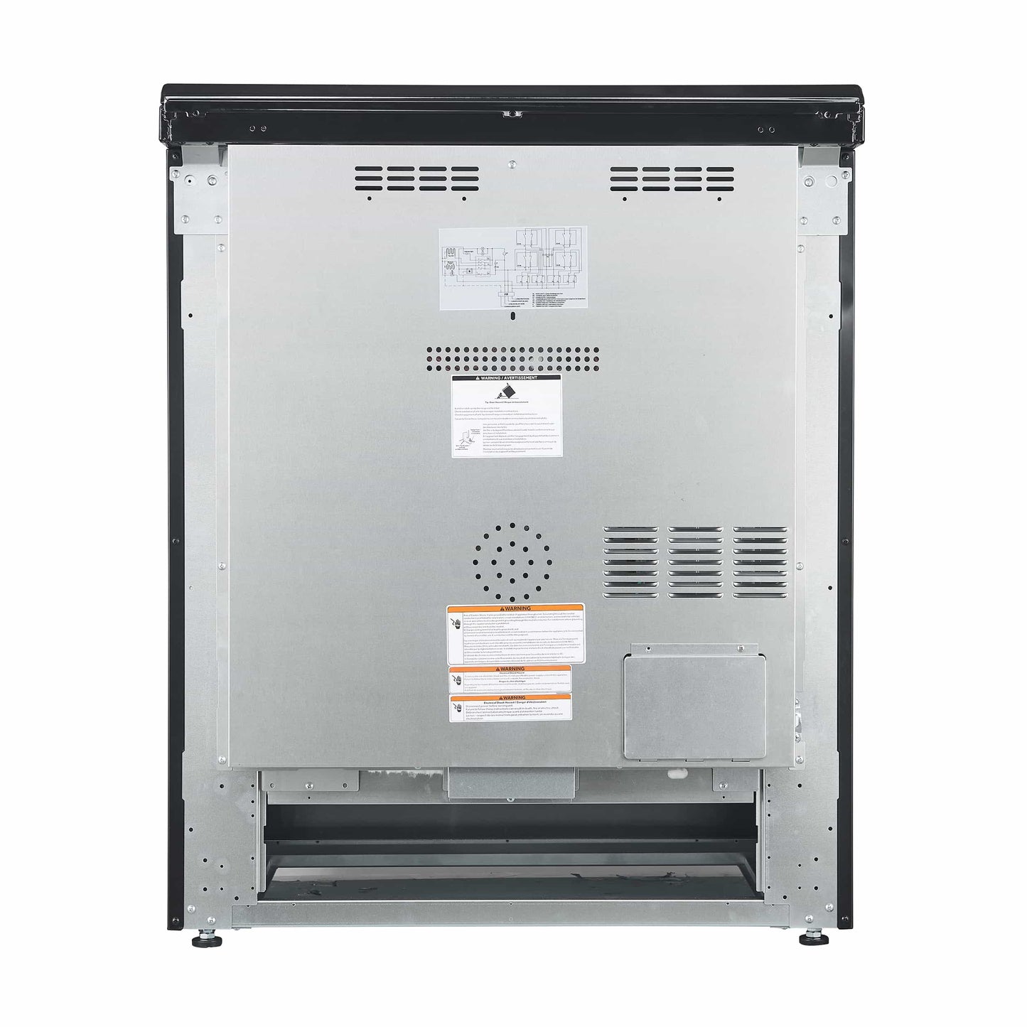 Forno 5-Piece Appliance Package - 30-Inch Electric Range, Under Cabinet Range Hood, Refrigerator, Dishwasher, and 24-Inch Microwave Oven in Black with Stainless Steel Trim - APR5-6012-30BLK-MWO24