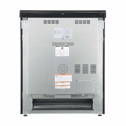 Forno 5-Piece Appliance Package - 30-Inch Electric Range, Under Cabinet Range Hood, Refrigerator, Dishwasher, and 24-Inch Microwave Oven in Black with Stainless Steel Trim - APR5-6012-30BLK-MWO24