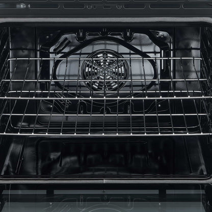 Forno 5-Piece Appliance Package - 30-Inch Electric Range, Under Cabinet Range Hood, French Door Refrigerator, Dishwasher , & Microwave Drawer in Black with Antique Brass Trim - APR5-6012-30BLK