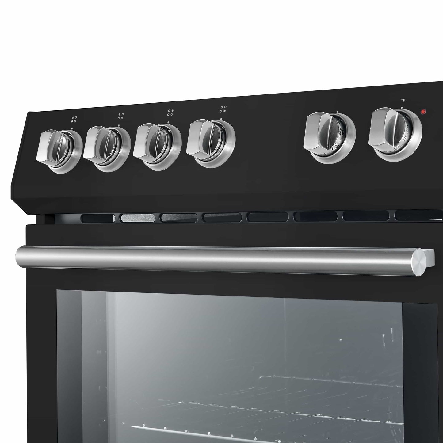 Forno 5-Piece Appliance Package - 30-Inch Electric Range, Under Cabinet Range Hood, French Door Refrigerator, Dishwasher, & 24-Inch Microwave Drawer in Black with Stainless Steel Trim - APR5-6012-30BLK