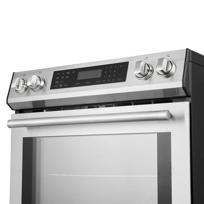 Forno 5-Piece Appliance Package - 30-Inch Inducton Range, Under Cabinet Range Hood, Refrigerator with Water Dispenser, Dishwasher, and 24-Inch Microwave Oven in Stainless Steel - APW5-905-30-MWO24