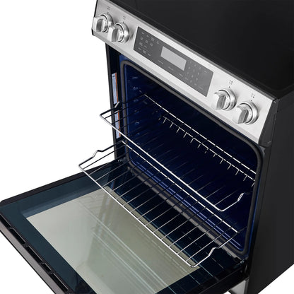 Forno 5-Piece Appliance Package - 30-Inch Inducton Range, Under Cabinet Range Hood, Refrigerator with Water Dispenser, Dishwasher, and 24-Inch Microwave Oven in Stainless Steel - APW5-905-30-MWO24