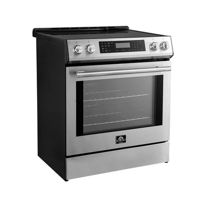 Forno 5-Piece Appliance Package - 30-Inch Induction Range, Under Cabinet Range Hood, French Door Refrigerator, Dishwasher, and 30-Inch Microwave Drawer in Stainless Steel - APR5-905-30-MWD30