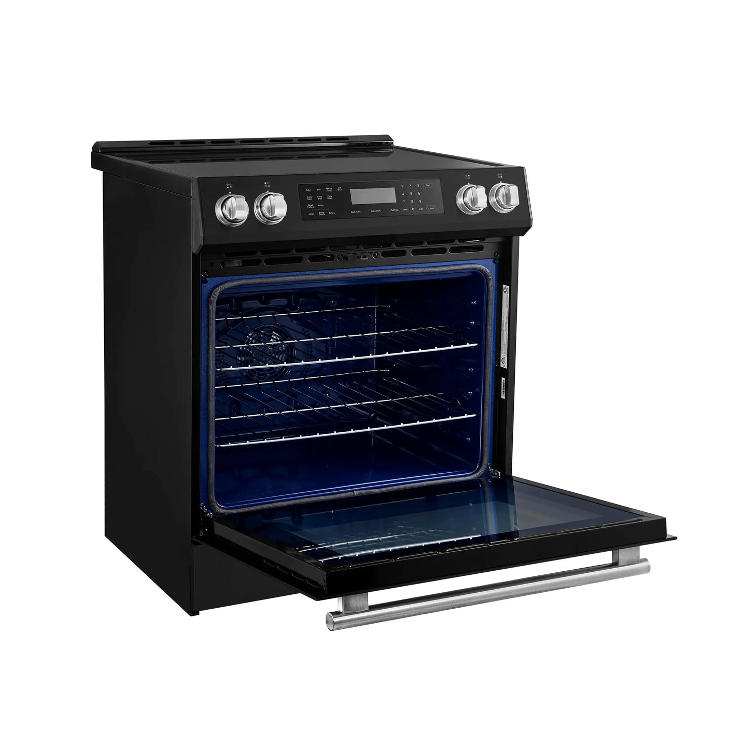 Forno 5-Piece Appliance Package - 30-Inch Induction Range, Under Cabinet Range Hood, Refrigerator with Water Dispenser, Dishwasher, and 30-Inch Microwave Oven in Black with Antique Brass Trim - APW5-905-30BLK-MWO30