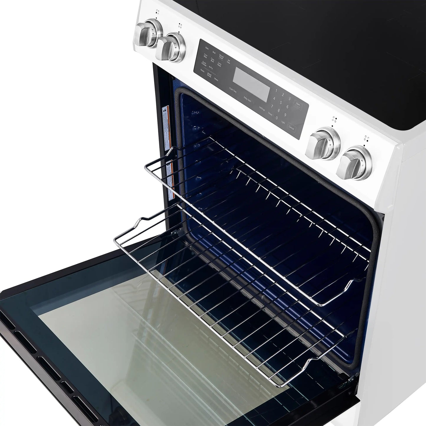 Forno 5-Piece Appliance Package - 30-Inch Inducton Range, Under Cabinet Range Hood, Refrigerator with Water Dispenser, Dishwasher, and  24-Inch Microwave Oven in White with Stainless Steel Trim - APW5-905-30WHT-MWO24