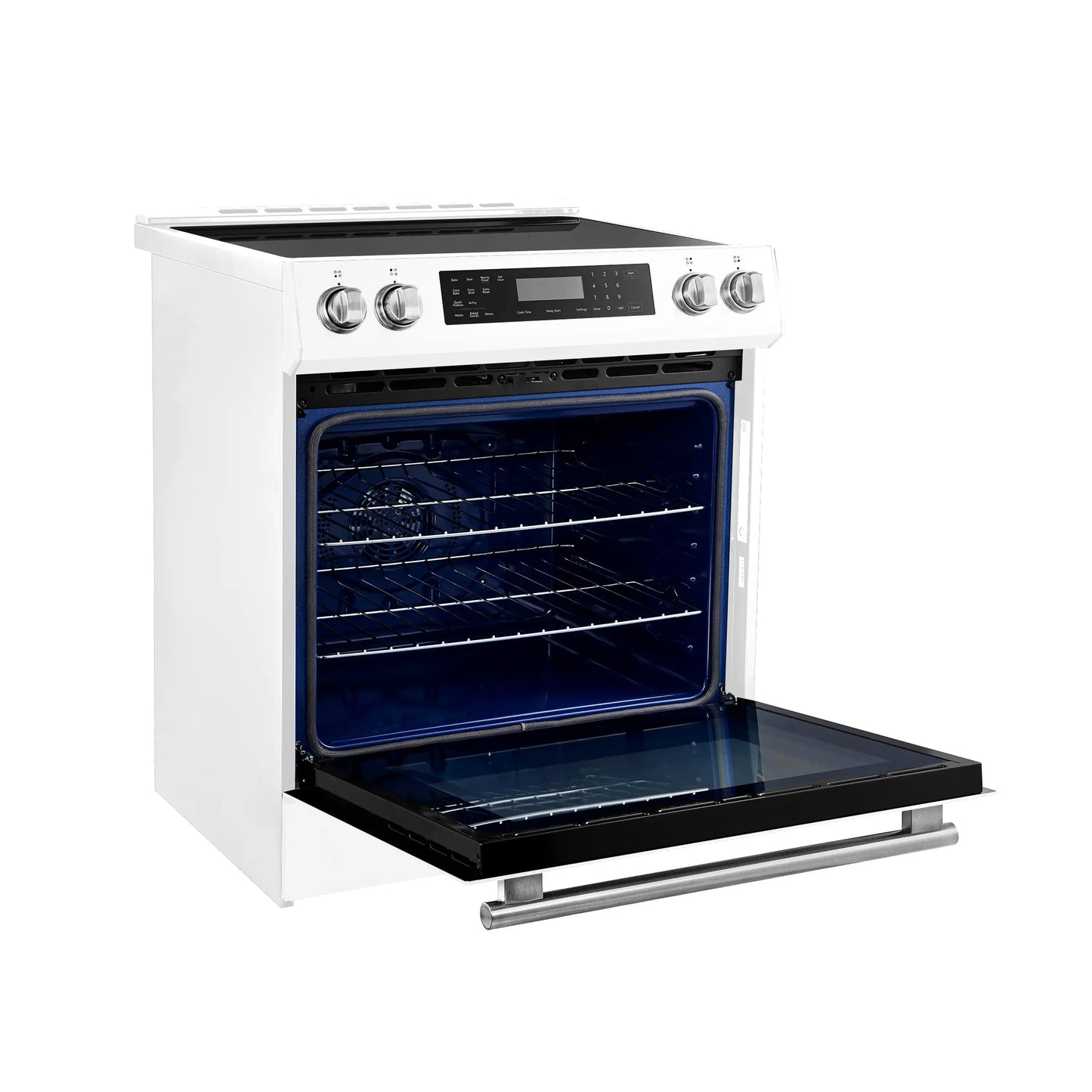 Forno 5-Piece Appliance Package - 30-Inch Inducton Range, Under Cabinet Range Hood, Refrigerator, Dishwasher, and  24-Inch Microwave Oven in White with Stainless Steel Trim - APR5-905-30WHT-MWO24