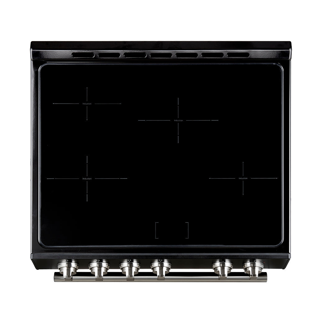 Forno 5-Piece Appliance Package - 30-Inch Induction Range, Under Cabinet Range Hood,  French Door Refrigerator with Water Dispenser, Dishwasher, and  Microwave Drawer in Black with Stainless Steel Trim - APW5-982-30BLK