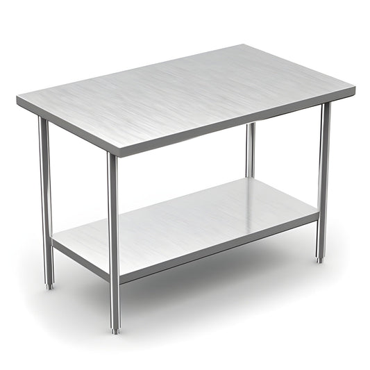 Winholt 30" x 60" All Welded Stainless Steel Knock-Down Table with Undershelf - DTS-3060-HKD
