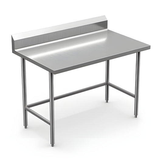 Winholt 30" x 36" All Welded Stainless Steel Knock-Down Table with Backsplash and Undershelf - DTSBB-3036-HKD