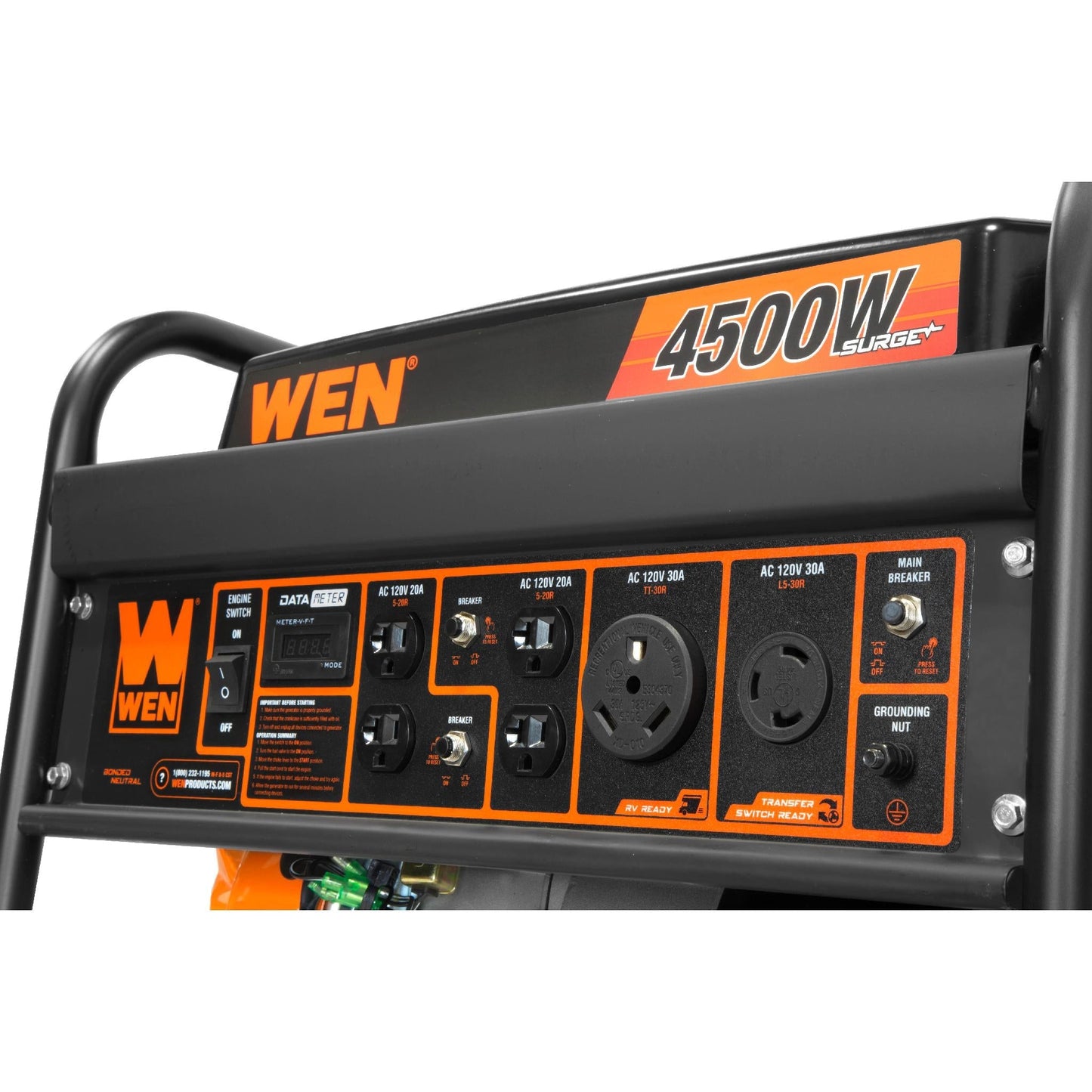 WEN 4500-Watt 212cc Transfer Switch and RV-Ready Portable Generator - GN4500