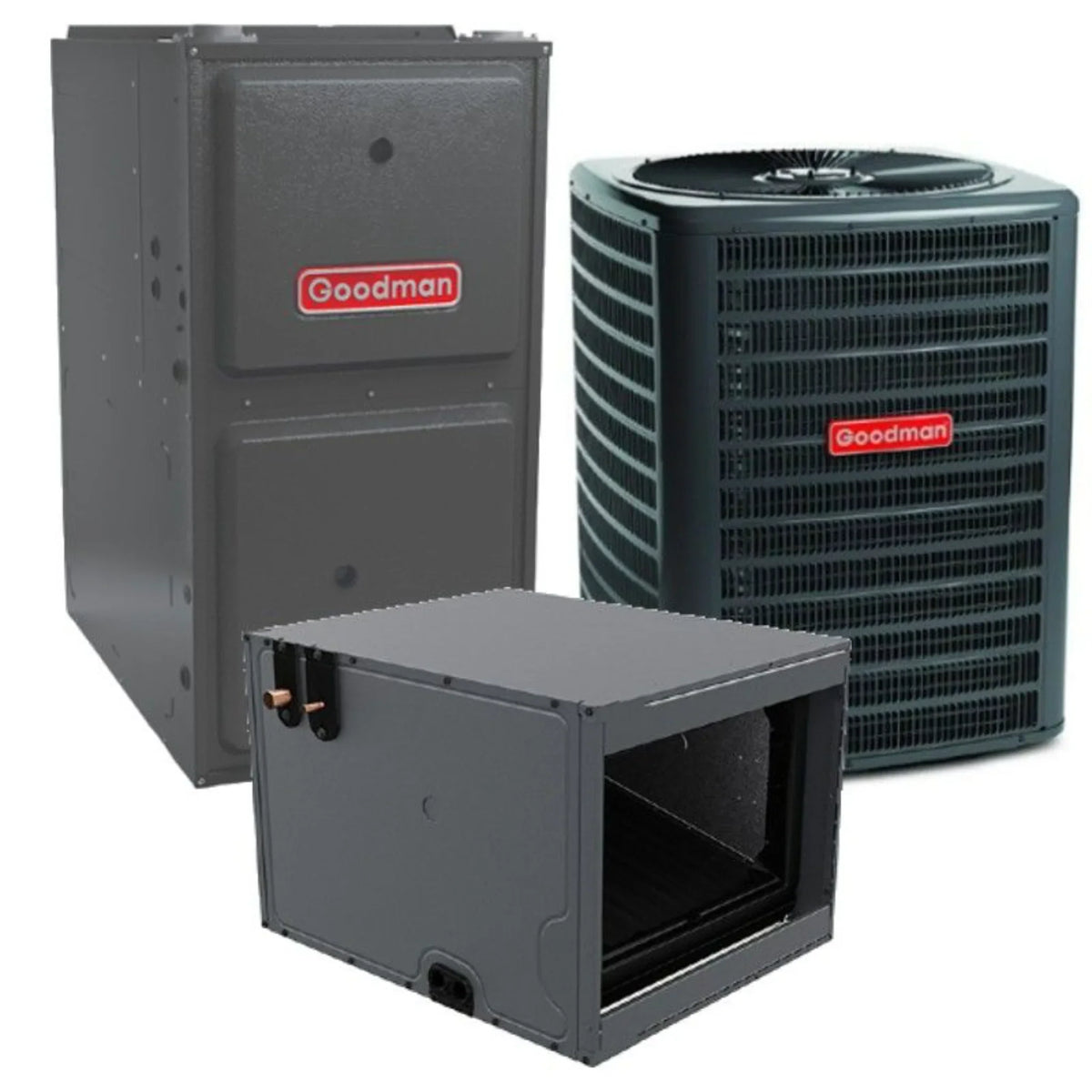 Goodman - 1.5 Ton/60,000 BTU 96% AFUE Gas Furnace and Air Conditioner System - Horizontal - 15.2 SEER2 - R32 - GLXS4BA1810