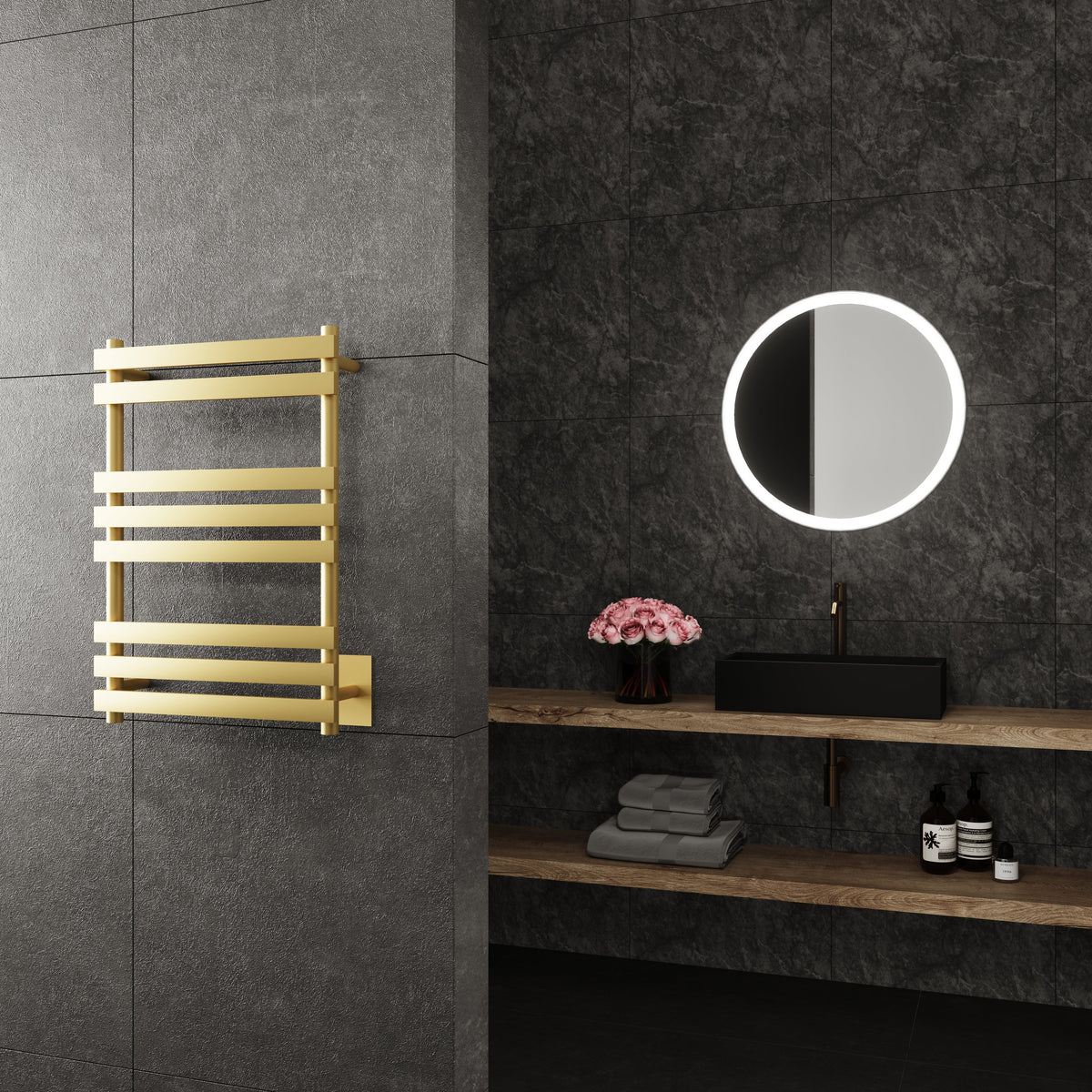 Paris MirrorHemera Wall Mounted Electric Towel Warmer in Gold - HEMGLD08