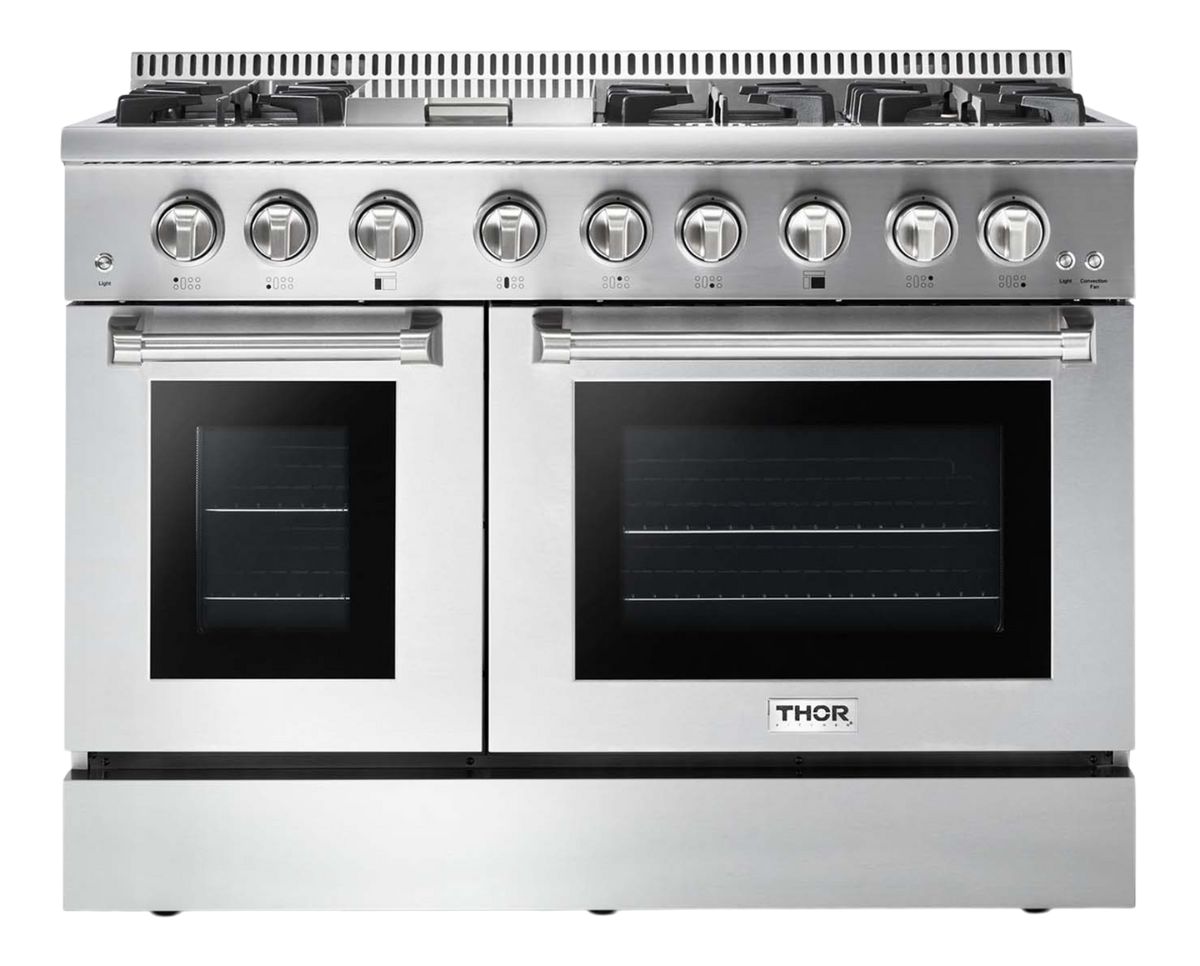 Thor Kitchen 48 Inch Professional Dual Fuel Range in Stainless Steel - HRD4803ULP