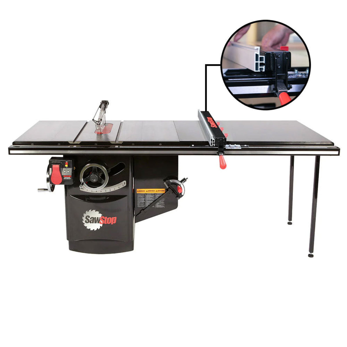 SawStop 7.5HP, 3ph, 230v Industrial Cabinet Saw w/36" T-Glide Advance Fence, Rails & Extension Table - ICS73230-ATGI36