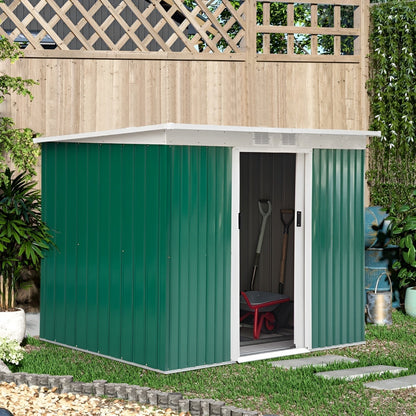 Outsunny 9' x 4.5' x 5.5' Outdoor Rust-Resistant Garden Storage Shed - 845-032