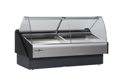 Hydra-Kool  | 52" Wide Self Contained Curved Glass Seafood Display Case - KFM-SC-50-S