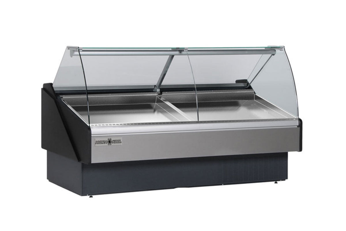 Hydra-Kool  | 101" Wide Self Contained Curved Glass Seafood Display Case - KFM-SC-100-S