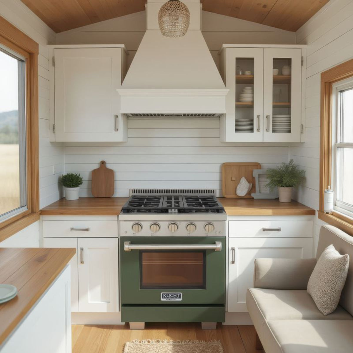 Kucht 30 Inch Professional KFX-X Series Natural Gas Stainless Steel Range with Green Oven Door - KFX3000X-G