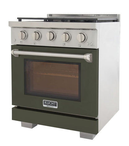 Kucht 30 Inch Professional KFX-X Series Natural Gas Stainless Steel Range with Green Oven Door - KFX3000X-G