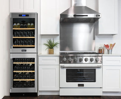 Kucht 36 Inch Professional KNG Series Natural Gas Stainless Steel Range with White Oven Door
