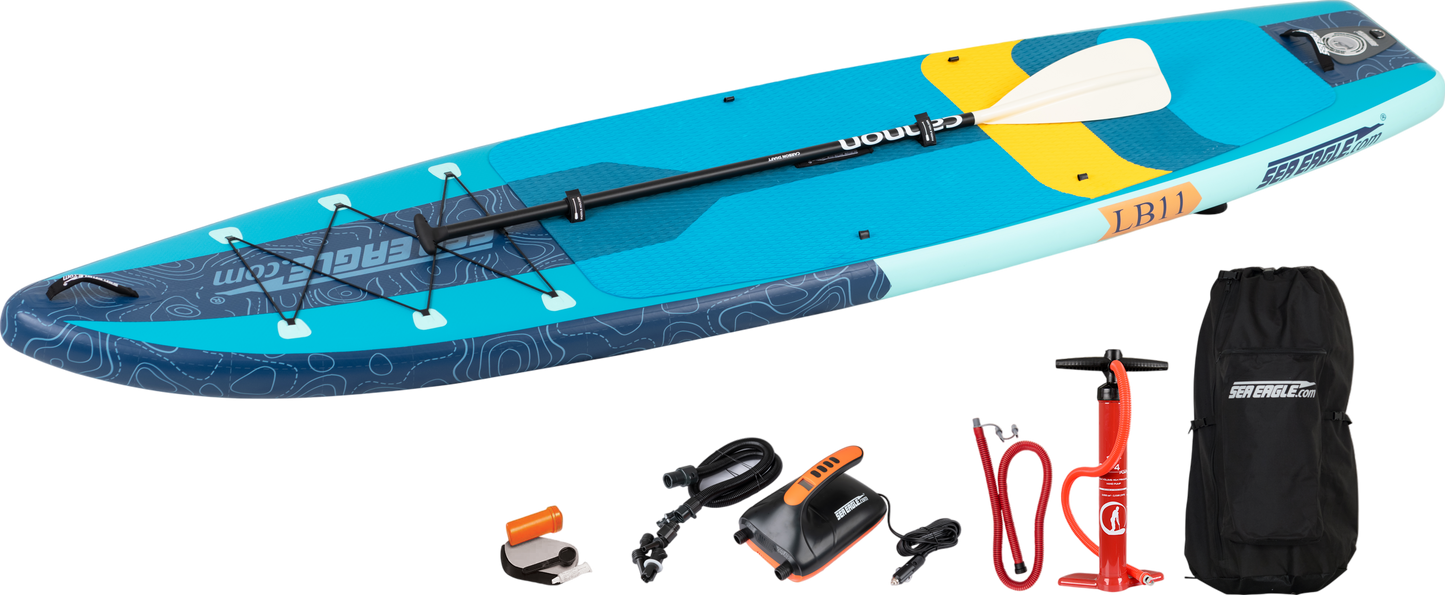 Sea Eagle LB11K_EP LongBoard 11 Inflatable Board Electric Pump Package New - LB11K_EP