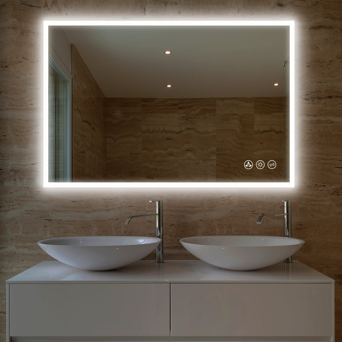 Blossom Beta 48″x36″ LED Mirror with Frosted Sides