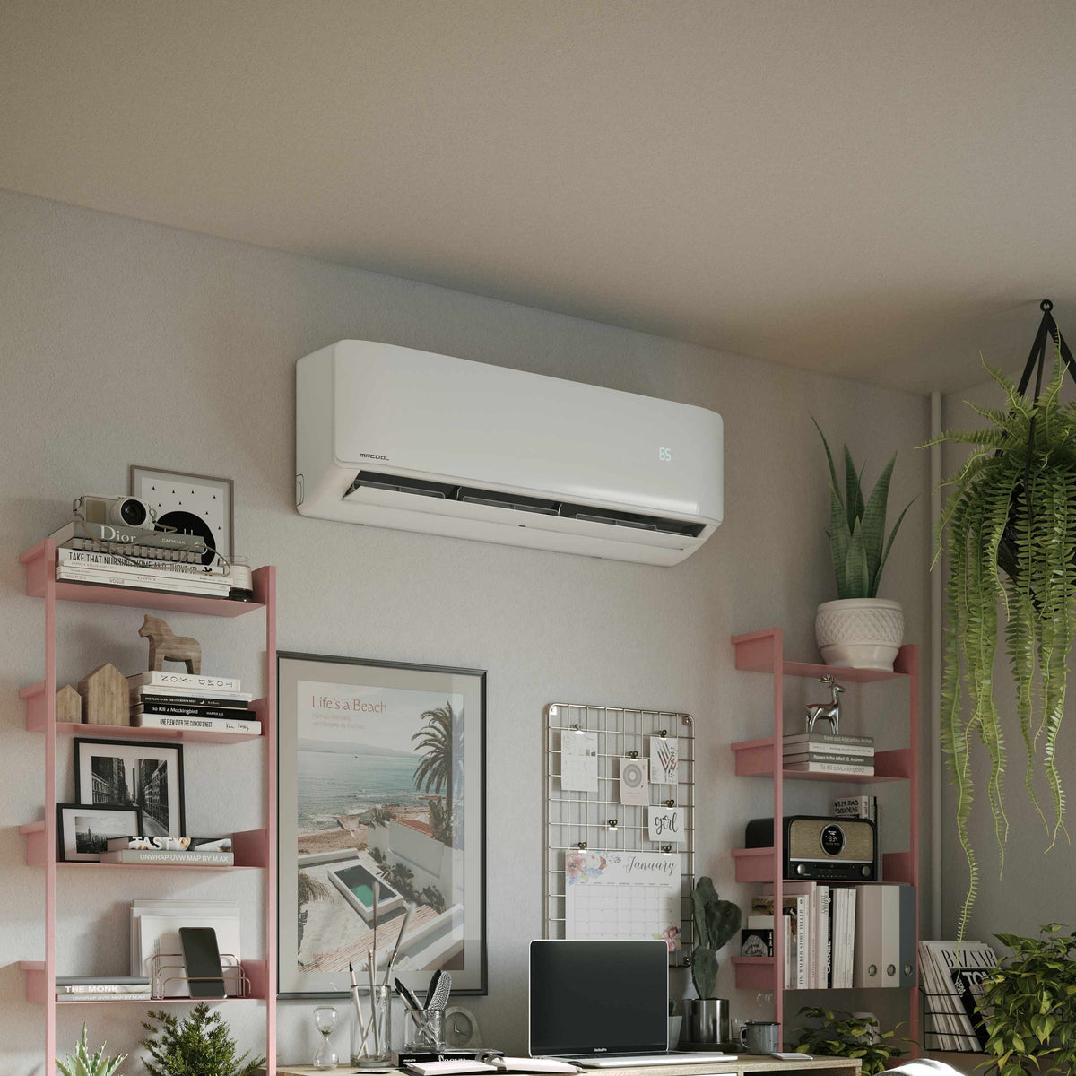 MRCOOL DIY 5th Gen Mini Split - 5-Zone 55,000 BTU Ductless Air Conditioner and Heat Pump Condenser with 24K + 9K + 6K + 6K + 6K Wall Mount Air Handlers - DIY5-5Z-55HP-24K9K6K6K6K