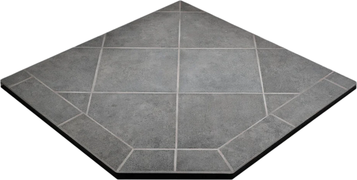 ComfortBilt Corner Hearth Pad 40" x 40" Non Combustible Mill Black/Silver Slate New (Fits all ComfortBilt models) - MILLBLACK-CORNER
