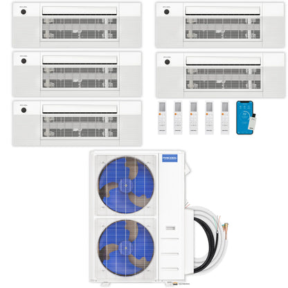 MRCOOL DIY 5th Gen Mini Split - 5-Zone 55,000 BTU Ductless Air Conditioner and Heat Pump Condenser with 18K + 18K + 18K + 6K + 6K Ceiling Cassette Air Handlers